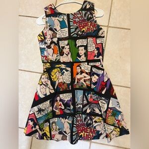 Comic Print Sleeveless Dress